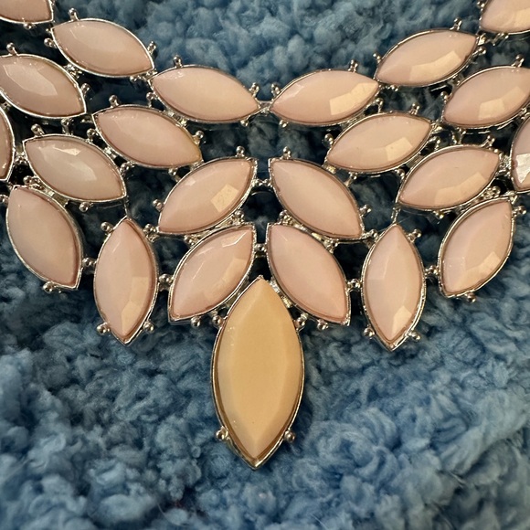 Statement Pale Pink Bib Necklace 3 for $15 or 4 for $20 bundle - Picture 3 of 3